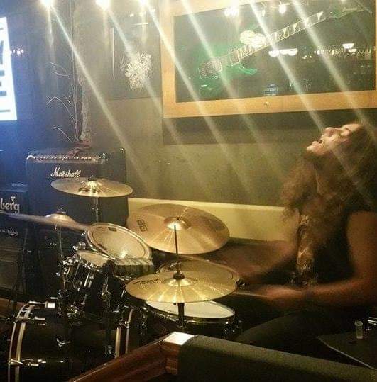 Joaquim Sousa, drummer for The Mouldy Cave Society performing live at All Guimarães